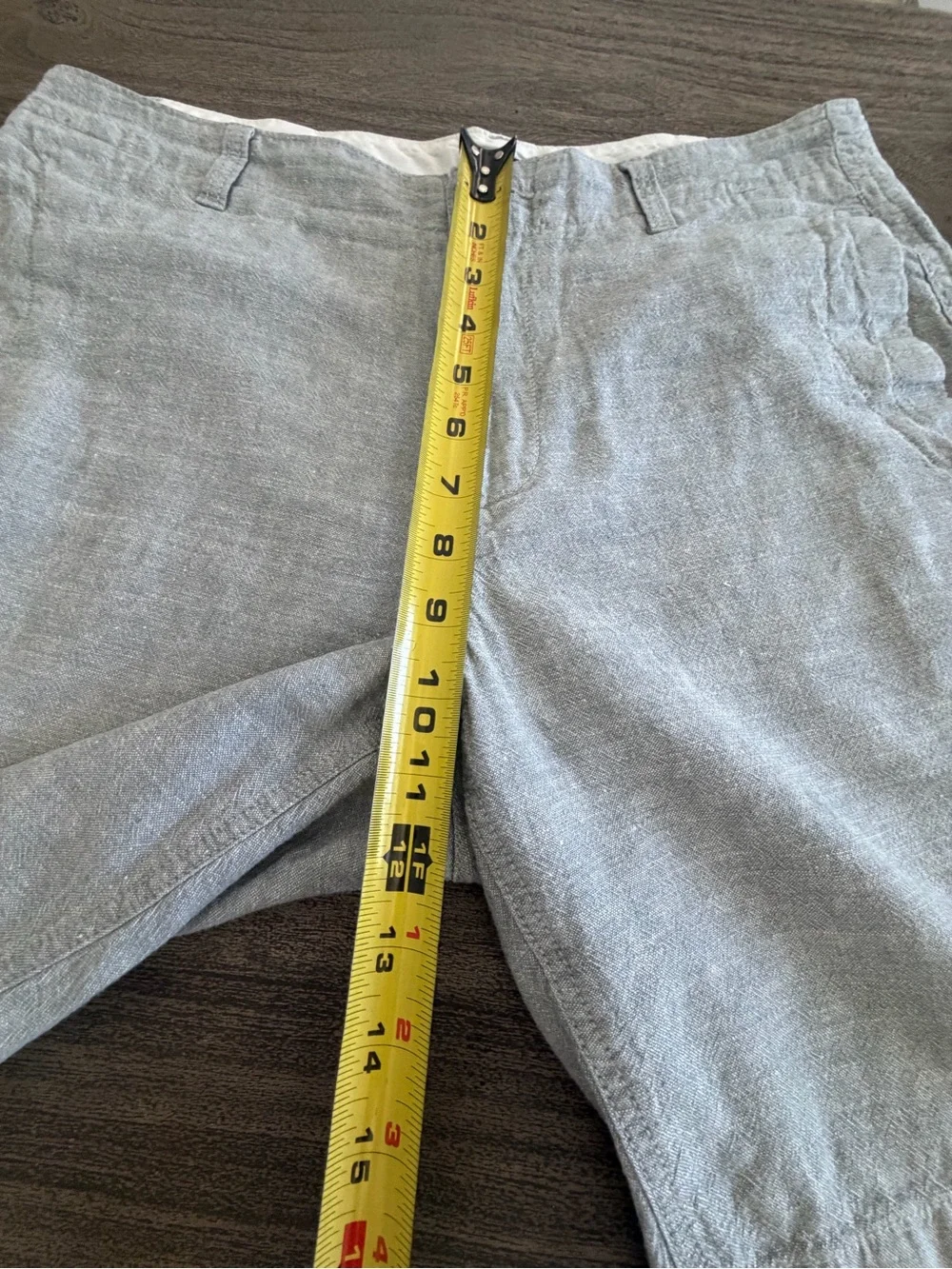 J. Crew Light Gray Flat-Front Linen-Blend‎ Shorts